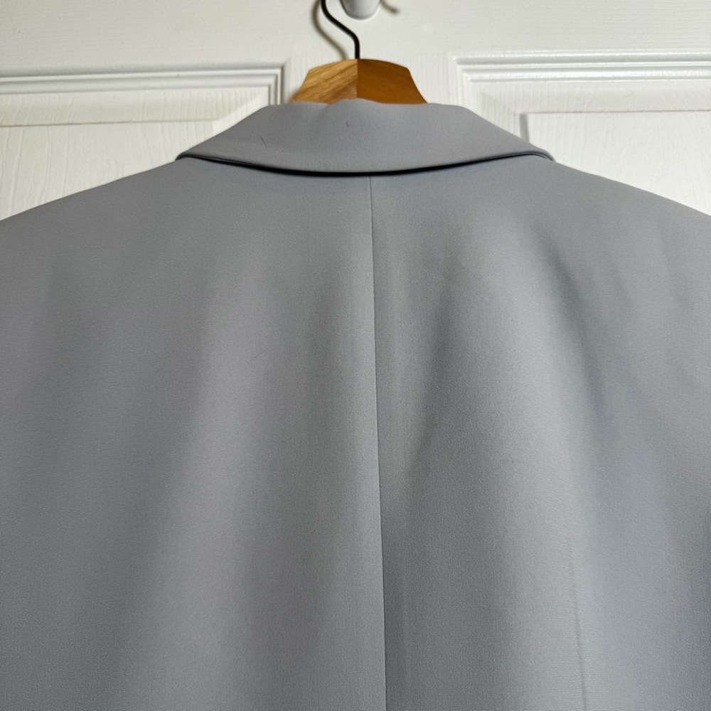 Lafayette 148 New York Gray Blazer Sz 12 Double Button Career Jacket Workwear - Picture 8 of 11